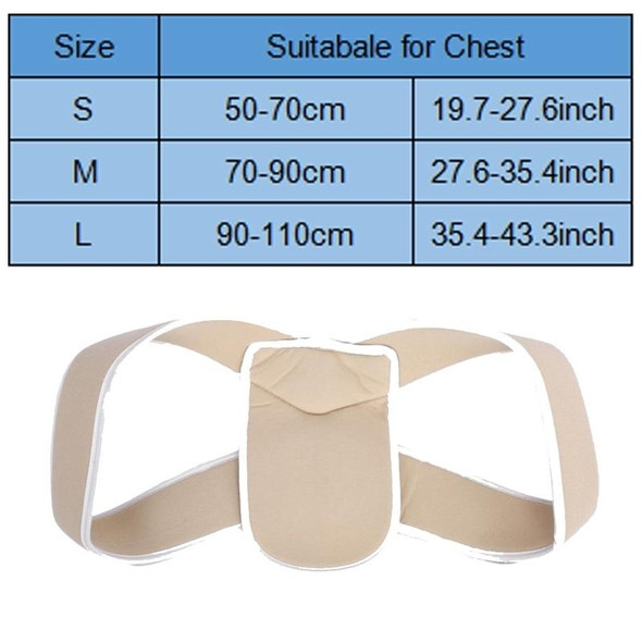 Adjustable Upper Back Shoulder Support Posture Corrector Adult Corset Spine Brace Back Belt, Size:L(Skin Color)