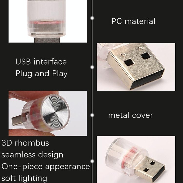 10 PCS Car Decorative USB Universal LED Atmosphere Lamp, Colour: Purple