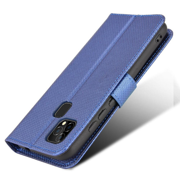 Oukitel C22 Diamond Texture Leather Phone Case(Blue)