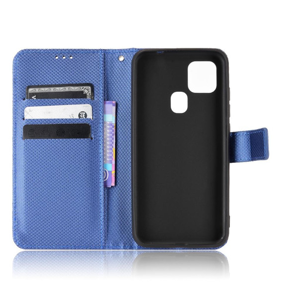 Oukitel C22 Diamond Texture Leather Phone Case(Blue)