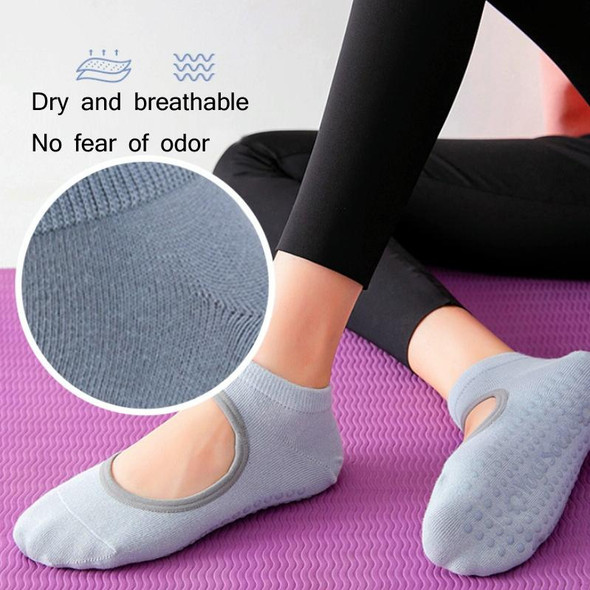 3 Pairs Backless Non-Slip Yoga Dance Socks Gym Indoor Floor Sports Socks, Size: 35-42(Purple )
