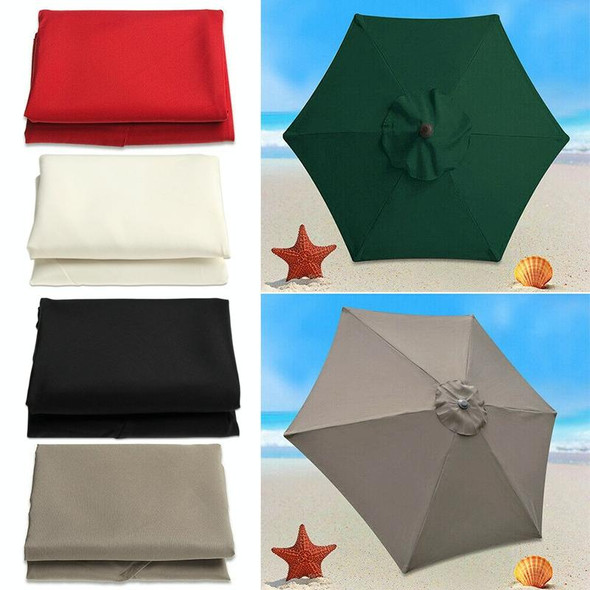 Polyester Parasol Replacement Cloth Round Garden Umbrella Cover, Size: 2.7m 6 Ribs(Creamy-white)