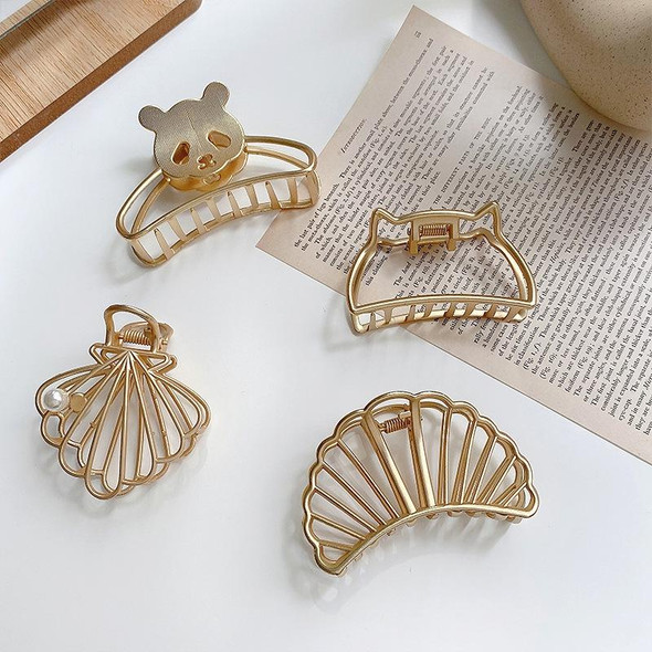 10 PCS Metal Hair Clip Retro Large Hair Clip, Colour: Bright Gold Shell Pearl