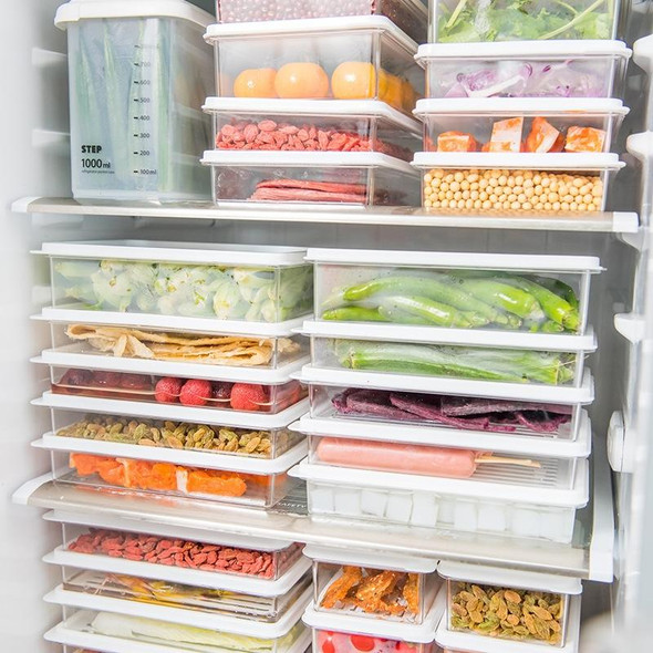 2 PCS Refrigerator Storage Fresh-Keeping Box Kitchen Can Be Stacked With Frozen Fruit Sealed Box, Size: Medium(White)