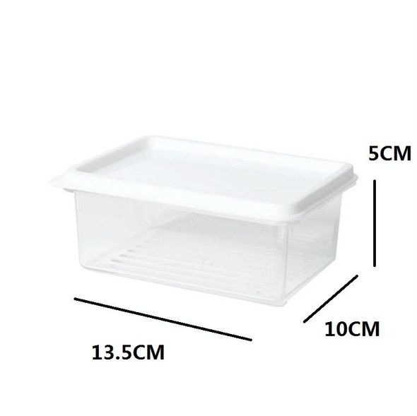 2 PCS Refrigerator Storage Fresh-Keeping Box Kitchen Can Be Stacked With Frozen Fruit Sealed Box, Size: Small(White)