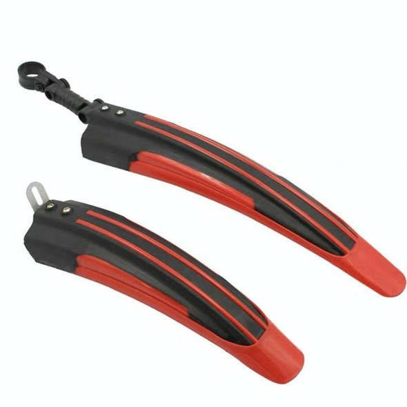 5 Sets  Dual Color Bicycle Mudguard Mountain Bike Fenders Set(Black Red)