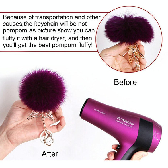 Fur Pom Keychains Fake Rabbit Fur Ball Keychain(blue)