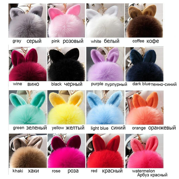 Fur Pom Keychains Fake Rabbit Fur Ball Keychain(pink)