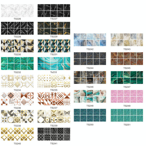 20 PCS 20cm PVC Crystal Covered Film Geometric Pattern Tile Wall Sticker(TS242)