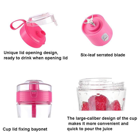 6-Blade Electric Fruit Juicer Juice Cup(Rose Red)