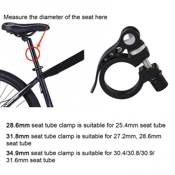 5 PCS Bicycle Accessories Quick Release Clip Road Bike Seatpost Clamp, Size: 28.6mm(Silver)