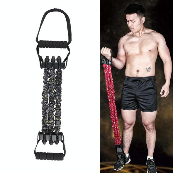 Home Fitness Chest Expander Multifunctional Arm Training High Elastic Pull Rope, Specification: 50kg (Lightning Black)