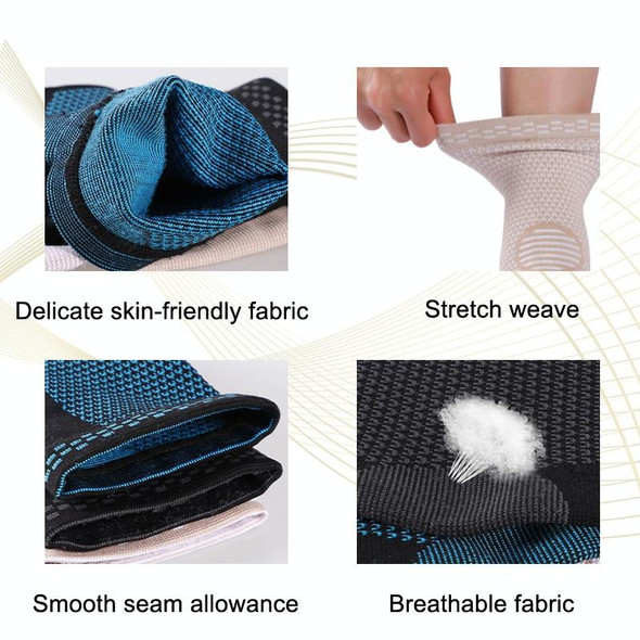 1 Pair Nylon Knitted Ankle Pads Compression Support Anti-sprain Cycling Protective Gear(White M)