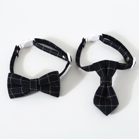 4 PCS Pet Sub-Bow Tie Adjustable Cat Dog Collar Accessories, Style:Tie, Size:S 17-32cm(Black)