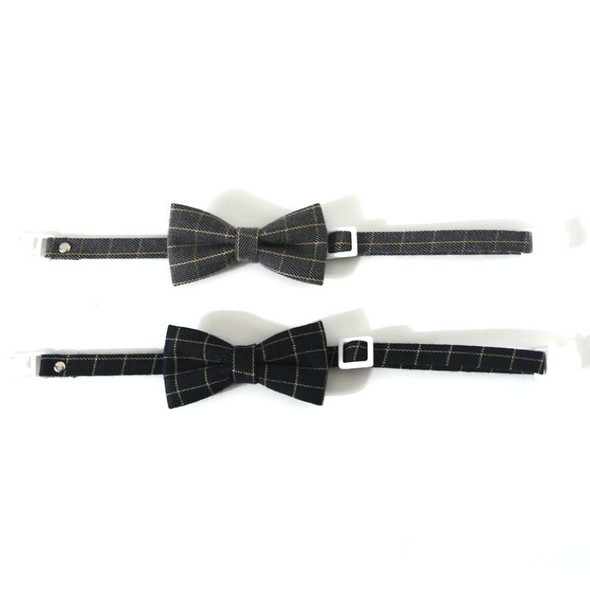 4 PCS Pet Sub-Bow Tie Adjustable Cat Dog Collar Accessories, Style:Bowknot, Size:S 17-32cm(Gray)