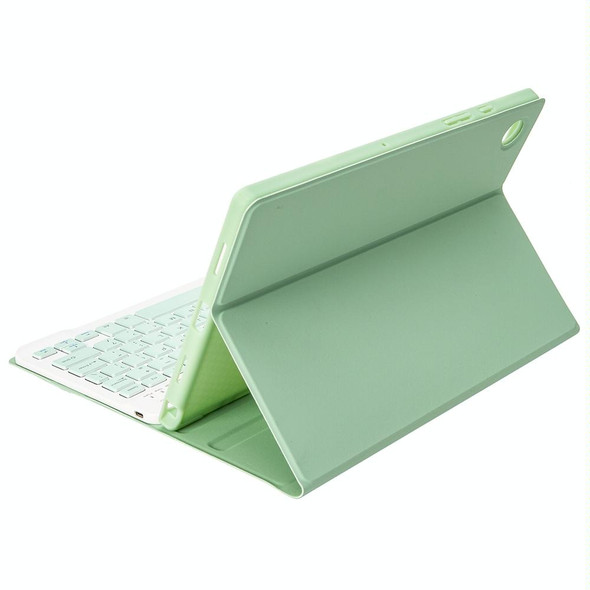 A08B Candy Color Bluetooth Keyboard Leatherette Case with Pen Slot - Samsung Galaxy Tab A8 10.5 2021 SM-X200 / SM-X205(Light Green)