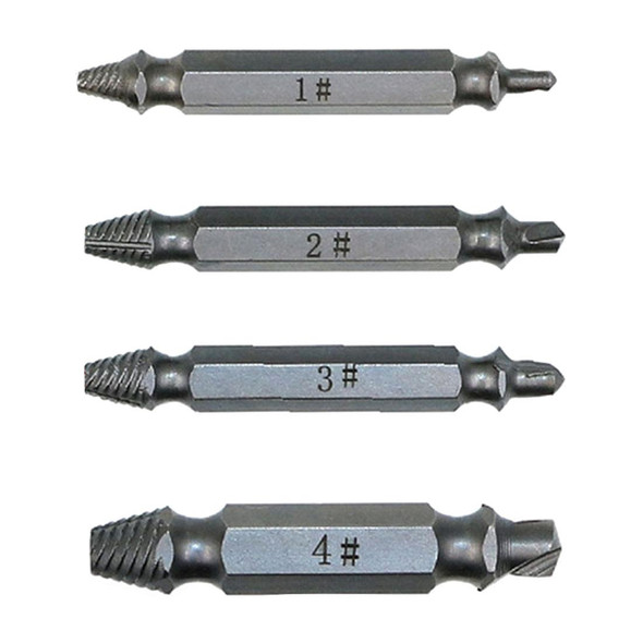 4 in 1 Screw Extractor Drill Bits Tool Broken Bolt Remover(1#, 2#, 3#, 4#), with Plastic Case