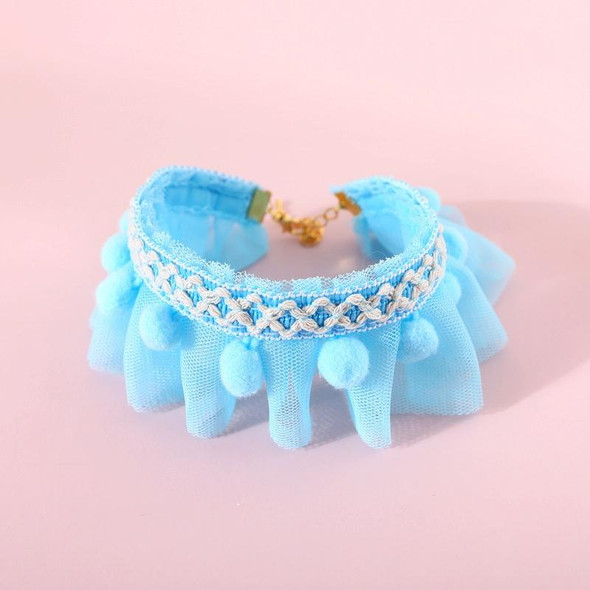 6 PCS Lace Pet Adjustable Collar Cat Dog Photo Accessories, Size:S 20-25cm(Blue)