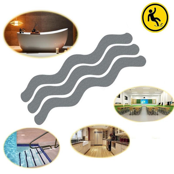 48 PCS Wavy Shaped Gravel Pattern Bathtub Non-Slip Sticker, Specification: 1.3 x 18cm(Gray)