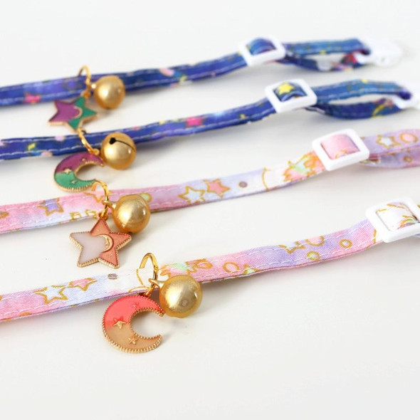 4 PCS Adjustable Cat Dog Rabbit Safety Buckle Collar Pet Accessories, Size:S 17-32cm, Style:Moon(Pink)