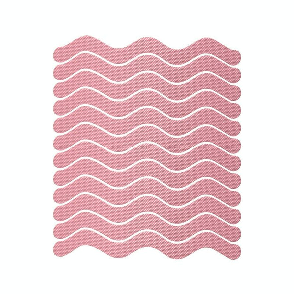 48 PCS Wavy Shaped Safety Bathtub Non-Slip Sticker, Specification:  1.3 x 18cm(Pink)