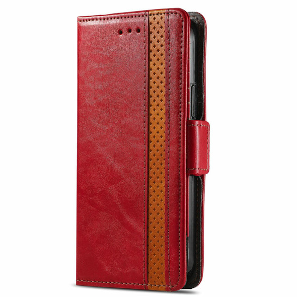 Blackview A100 CaseNeo Business Splicing Dual Magnetic Buckle Horizontal Flip PU Leatherette Case with Holder & Card Slots & Wallet(Red)