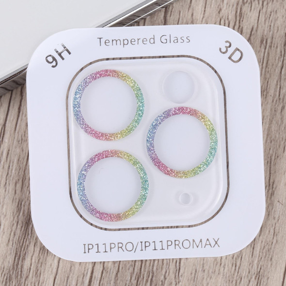 Glitter Ring Tempered Glass Camera Lens Film - iPhone 11 Pro / 11 Pro Max(Colorful)