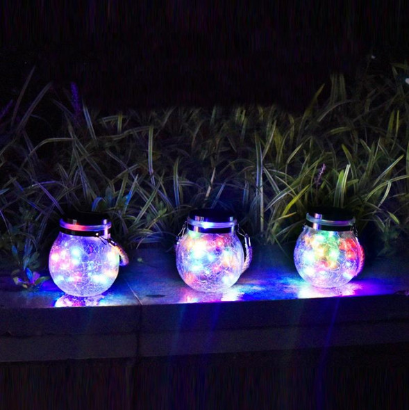 20 LED Solar Energy Glass Bottle Pendent Lamp IP44 Waterproof Outdoor Garden Decoration Light(Color Light)