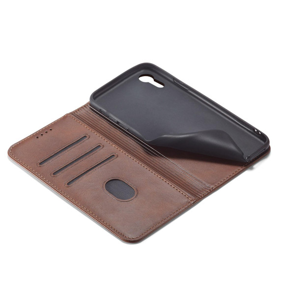 Calf Texture Magnetic Horizontal Flip Leatherette Case with Holder & Card Slots & Wallet - iPhone XR(Brown)