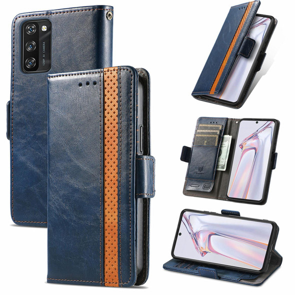 Blackview A100 CaseNeo Business Splicing Dual Magnetic Buckle Horizontal Flip PU Leatherette Case with Holder & Card Slots & Wallet(Blue)