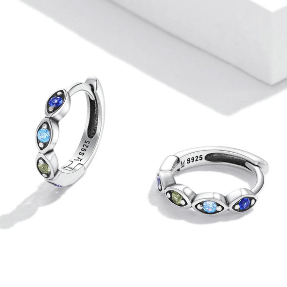 S925 Sterling Silver Devil Eye Zircon Women Earrings