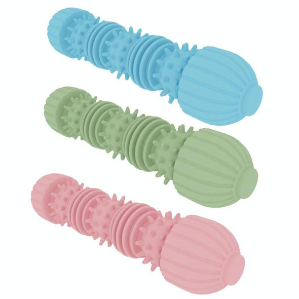 2 PCS Pet Caterpillar Shape Toy Dog Interactive Chewing Teeth Wear-Resistant Stick(Avocado Green)