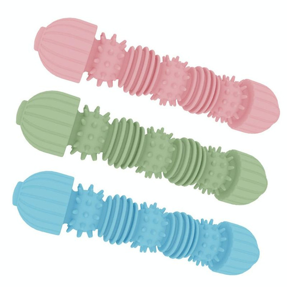 2 PCS Pet Caterpillar Shape Toy Dog Interactive Chewing Teeth Wear-Resistant Stick(Light Blue)