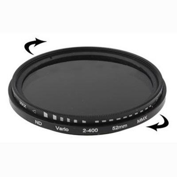 52mm ND Fader Neutral Density Adjustable Variable Filter ND 2 to ND 400 Filter(Black)