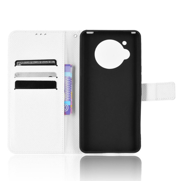 Sharp Aquos R7 Diamond Texture Leather Phone Case(White)