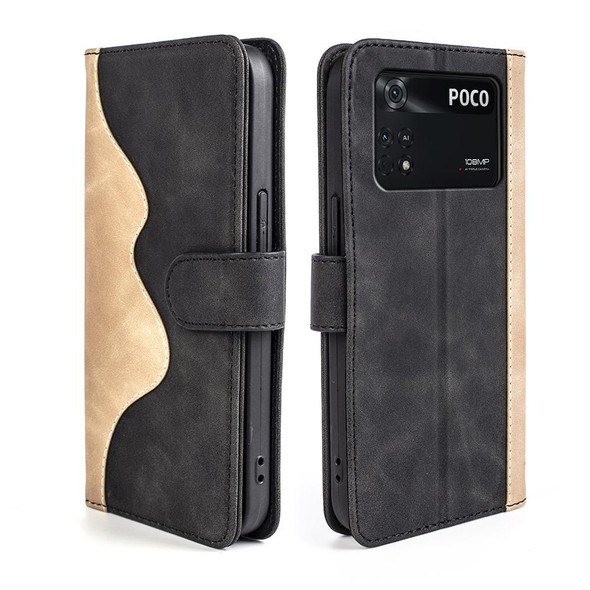Xiaomi Poco X4 Pro 5G Stitching Horizontal Flip Leather Phone Case(Black)
