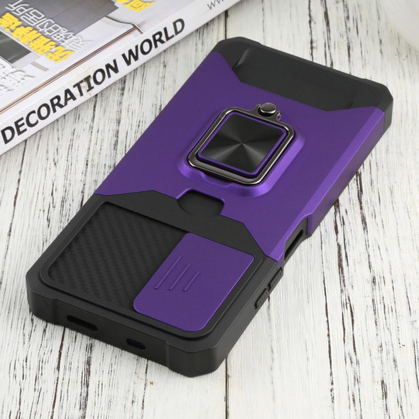 Xiaomi Redmi Note 11S / Note 11 4G 2022 Sliding Camera Cover Design PC + TPU Shockproof Phone Case(Purple)