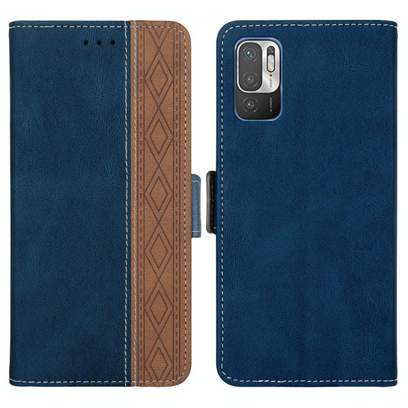Xiaomi Redmi Note 10 JP Version Stitching Side-Magnetic RFID Leather Phone Case(Royal Blue)
