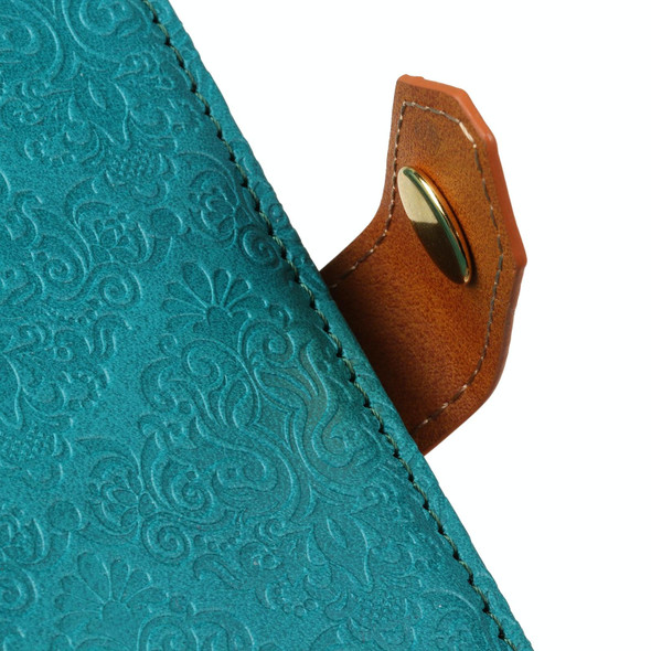 Xiaomi Redmi K40S European Floral Embossed Leather Phone Case(Blue)