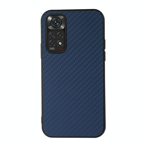 Xiaomi Redmi Note 11 4G Global / Note 11S Accurate Hole Carbon Fiber Texture Shockproof Case(Blue)