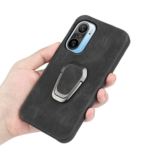 Ring Holder PU Phone Case - Xiaomi Redmi K40 / K40 Pro / K40 Pro+ / Poco F3 / Mi 11i / Mi 11X Pro / Mi 11X(Black)