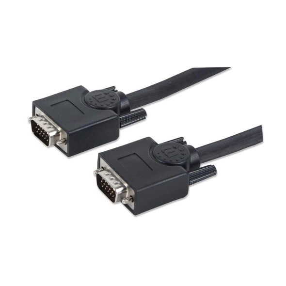 Manhattan Svga Monitor Cable - Hd15 Male / Hd15 Male, 10 M (30 Ft.), Black, Retail Box, Limited Lifetime Warranty