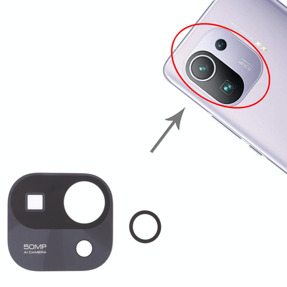 10 PCS Back Camera Lens for Xiaomi Mi 11 Pro M2102K1AC