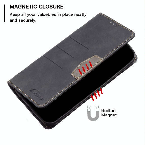 Xiaomi Redmi Note 10 4G / 10S Magnetic Splicing Leather Phone Case(Black)