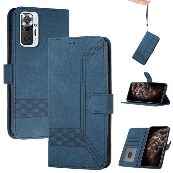 Xiaomi Redmi Note 10 Pro Cubic Skin Feel Flip Leather Phone Case(RoyalBlue)