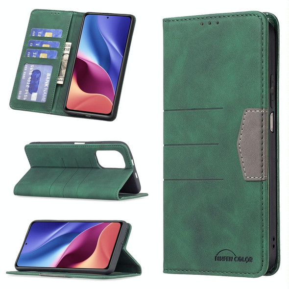 Xiaomi Mi 11i / Poco F3 / Redmi K40 / K40 Pro Magnetic Splicing Leather Phone Case(Green)