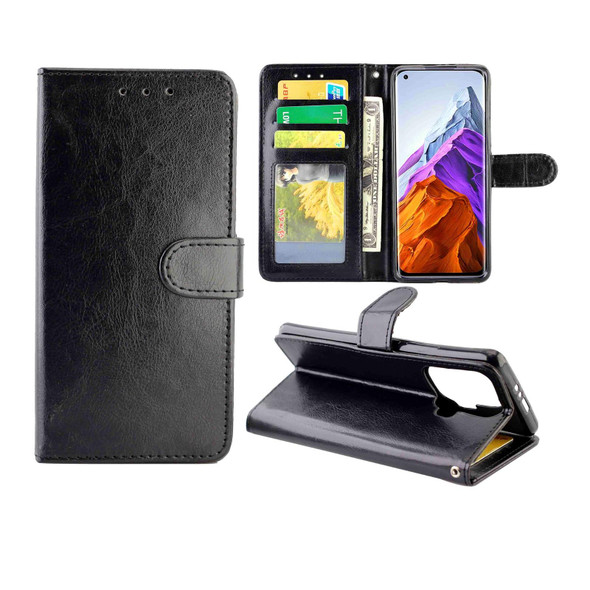 Xiaomi Mi 11 Pro Crazy Horse Texture Leather Horizontal Flip Protective Case with Holder & Card Slots & Wallet & Photo Frame(Black)