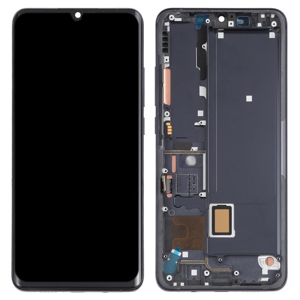 AMOLED Material LCD Screen and Digitizer Full Assembly With Frame for Xiaomi Mi Note 10 Lite M2002F4LG(Black)