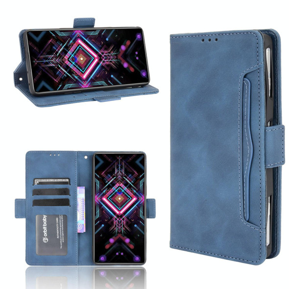 Xiaomi Poco F3 GT/Redmi K40 Gaming Skin Feel Calf Pattern Horizontal Flip Leather Case with Holder & Card Slots & Photo Frame(Blue)