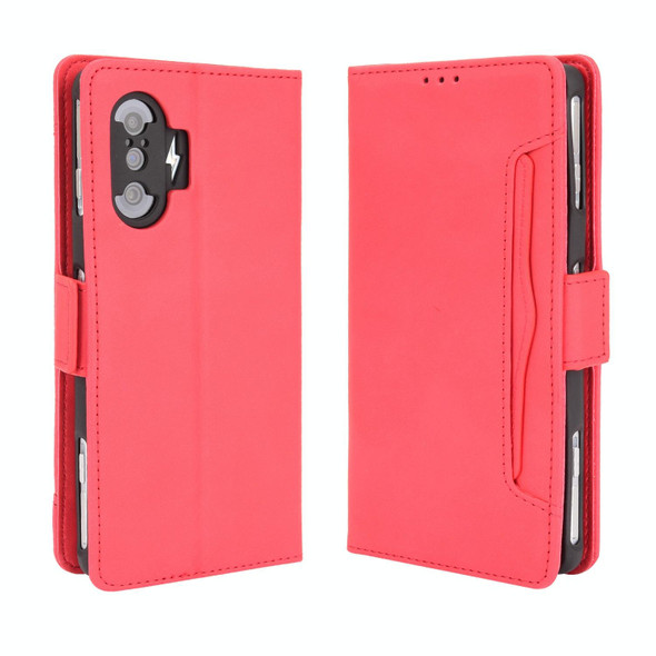 Xiaomi Poco F3 GT/Redmi K40 Gaming Skin Feel Calf Pattern Horizontal Flip Leather Case with Holder & Card Slots & Photo Frame(Red)